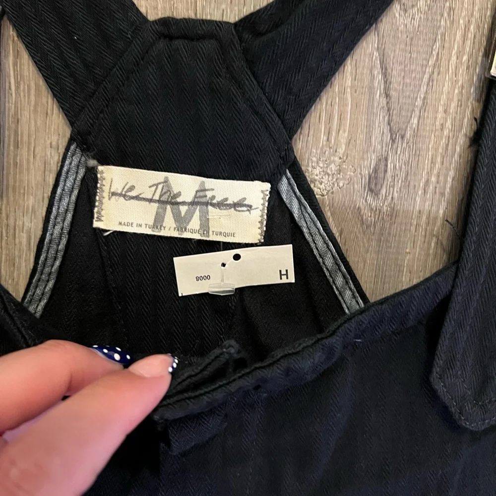 Free People Hunter Denim Overalls Jumpsuit One Piece Black - Picture 6 of 9